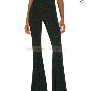 Show Me Your MuMu Glitter Emerald Green Flare pants